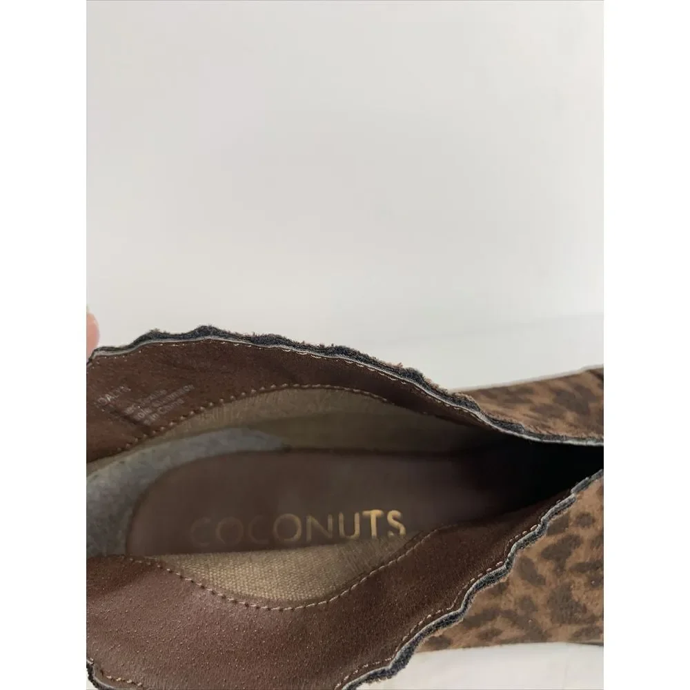 Coconuts by Matisse Women's Leopard Scallop Adalyn Ankle Boot Tan Sz 9‎
